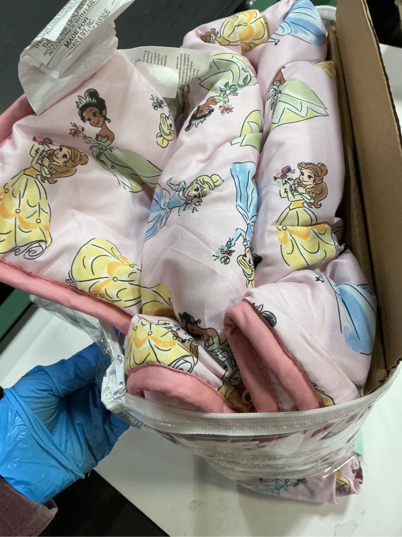 Condition photo showing Good Condition for Lambs & Ivy (LAMCR) Disney Princesses Nursery Baby Crib Bedding Set, Pink, 3 Count
