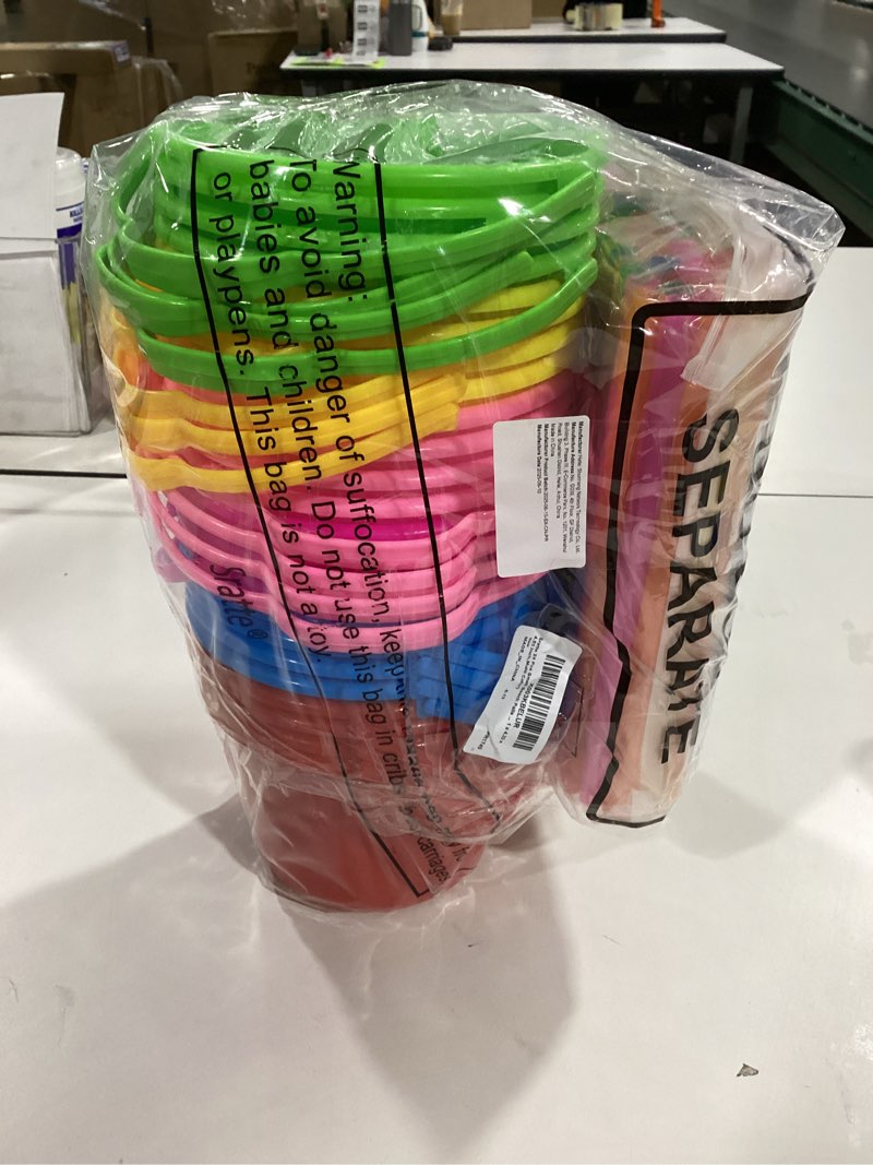Condition photo showing Good Condition for Sratte 24 Pcs Small Beach Pails Sand Buckets with 100 Disposable Straws Plastic Bucket with Handle for Summer Holiday Birthday Beach Party Favors(6.1 x 4.33 x 4.53 Inch,Multi Color)