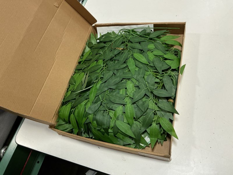 Condition photo showing Good Condition for 48pcs italian ruscus greenery stems artificial silk greenery leaves for diy wedding arch bouquet filler table centerpieces home indoor decor green 48pcs 23 inch