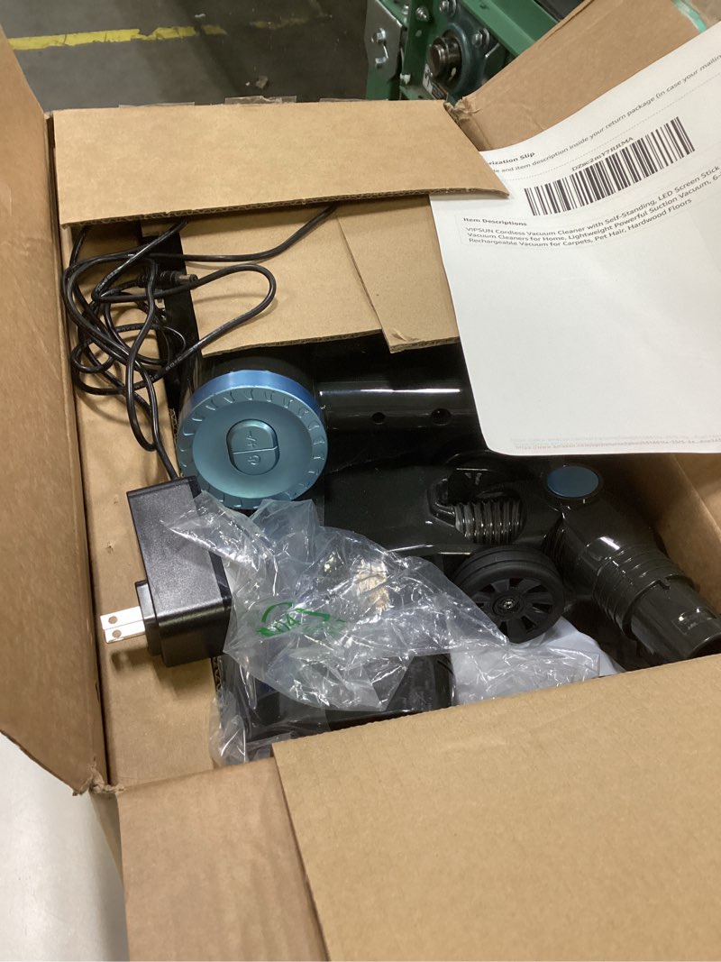 Condition photo showing As Is for Cordless Vacuum Cleaner with Self-Standing, LED Screen Stick Vacuum Cleaners for Home, Lightweight Powerful Suction Vacuum, 6-in-1 Rechargeable Vacuum for Carpets, Pet Hair, Hardwood Floors Black