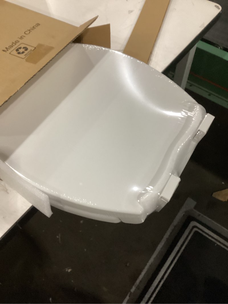 Condition photo showing New/Like New for Round Toilet Seat with Toddler Seat Built In, Quick-Attach Hardware with Grip-Tight Bumpers, Quick-Release Design,Slow-Close Toilet Seat, Full Flat White Round with Toddler Seat