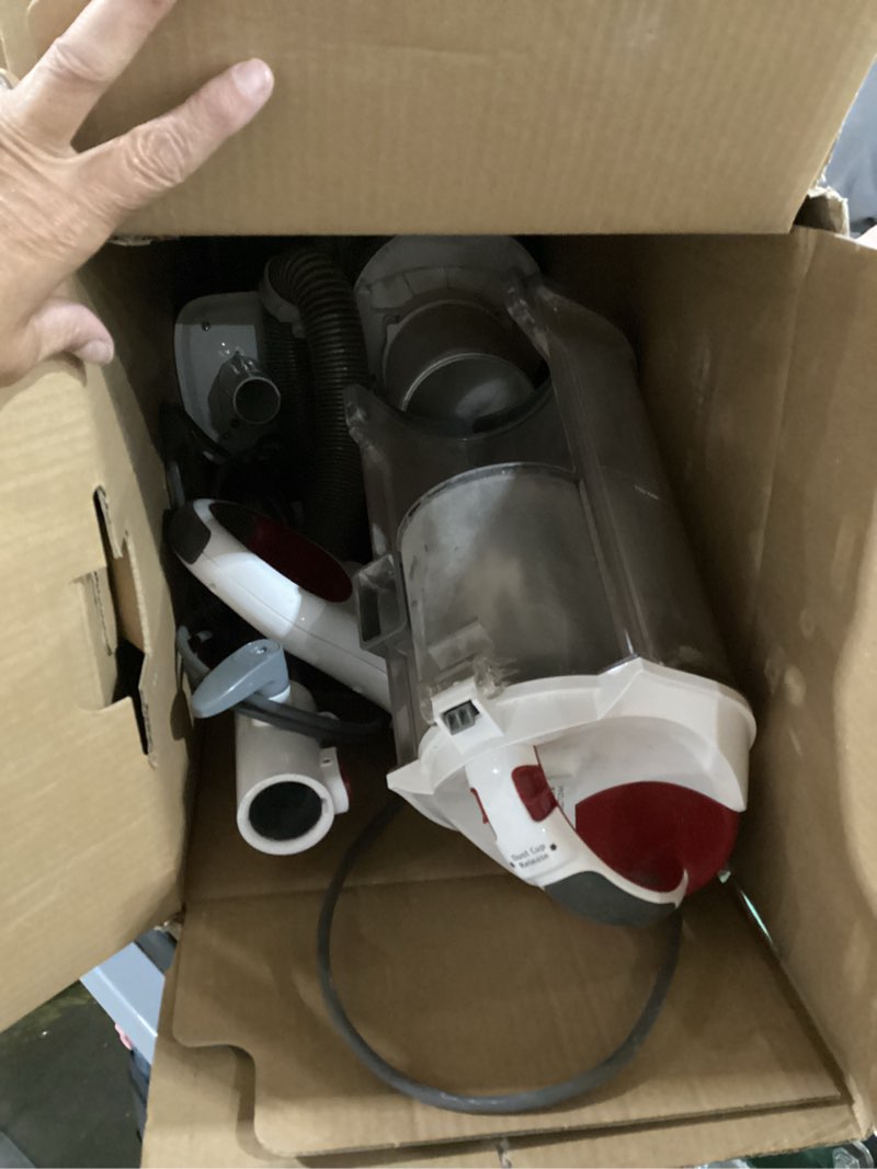 Condition photo showing As Is for not tested ****shark upright vacuum cleaner | rotator lift-away | pet hair, carpet & hard floor cleaning | dusting brush, upholstery & crevice tools | hepa filter | swivel steering | headlights | white/red | nv501 rotator professional lift-away