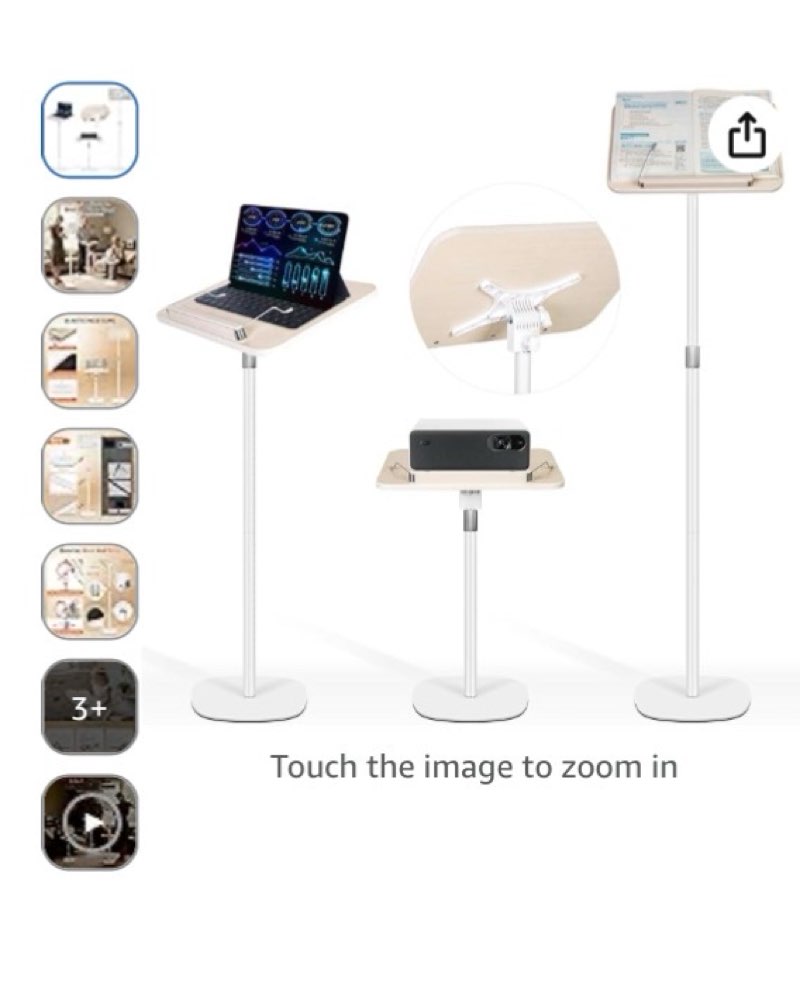 floor standing book stand, foldable book holder for reading with page clips, 19"–51" height adjustable, sturdy podium stand for reading, bible, laptop, cookbooks, or projector