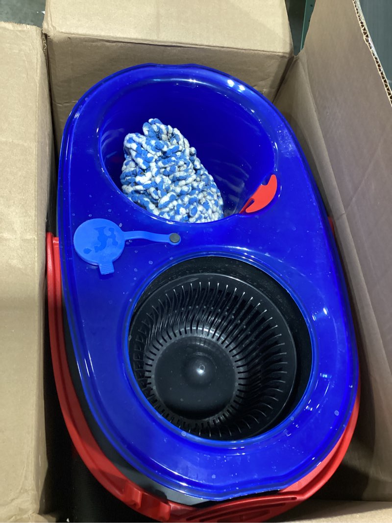 Condition photo showing As Is for o-cedar rinseclean spin mop & bucket system | clean with water | removes 99% of bacteria