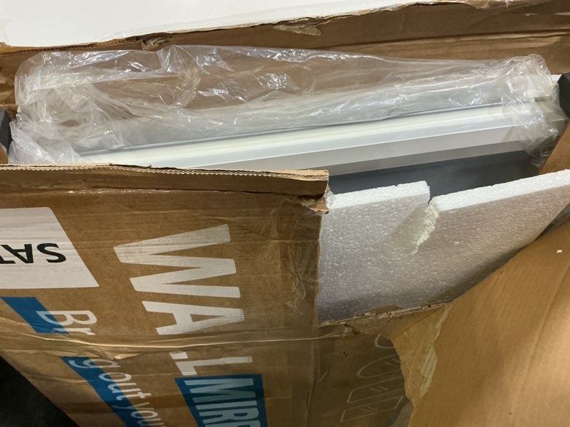 Condition photo showing Good Condition for 24"x32" led bathroom mirror with lights, backlit & front lit, anti-fog lighted bathroom vanity mirror for wall, memory function, dimmable, hd tempered glass, shatter-proof