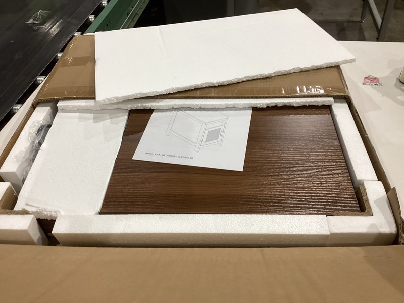 Condition photo showing Good Condition for huuger narrow night stand, end table with charging station, usb-c port, rattan side table with cabinet and open shelf, synthetic rattan, for small spaces, bedroom, walnut
