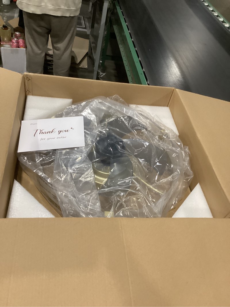 FTZVRD Ceiling Fans with Lights, 24" Gold Flush Mount Ceiling Fan with Remote, 6-Speed Low Profile S