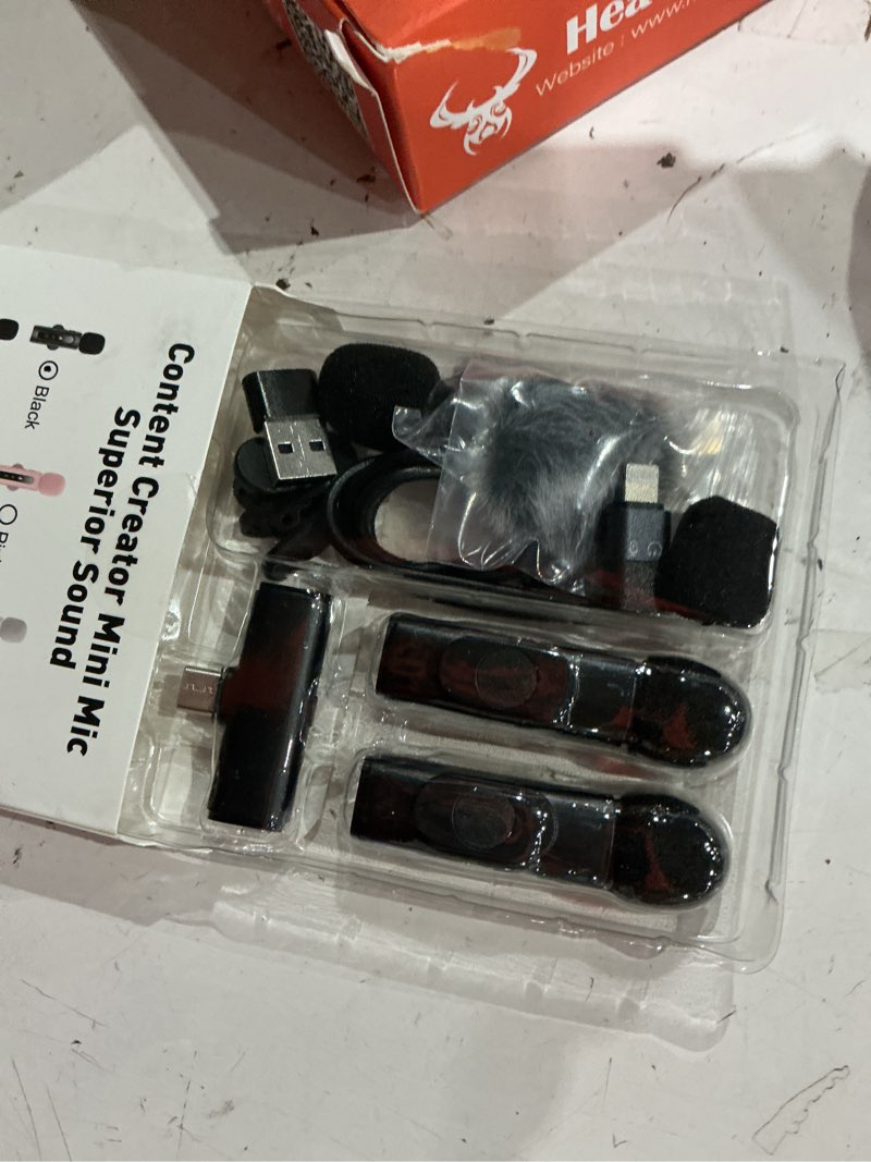 Condition photo showing Good Condition for usb c lavalier microphone wireless mini mic for type-c android phone/tablet/pc video recording clip-on mics with rotatable clip&denoise recording, ideal for vlog tiktok youtube podcast content creator black without charging case