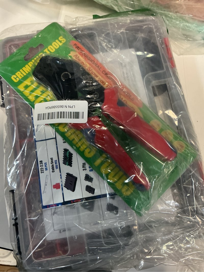 Condition photo showing Good Condition for 476pcs 37 kits waterproof automotive electrical connectors 1/2/3/4/6 male&female automotive replacement electrical accessories 22-14awg with ratchet crimping tool 476pcs 22-14awg with crimper