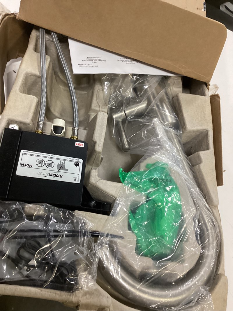 Condition photo showing Good Condition for moen riley spot resist stainless hands-free touchless sensor single handle pull down kitchen faucet, 7402ewsrs