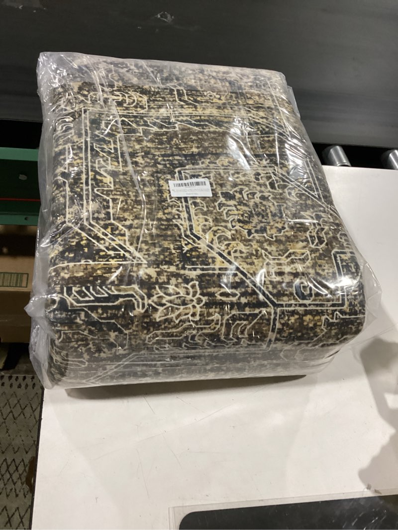 Condition photo showing New/Like New for washable area rugs 8x10, large rugs for living room, carpet for bedroom, soft faux wool retro dining room rug, non-slip backing resistant low pile vintage print rug for home office (brown1) brown1 8' x 10' (rectangular)