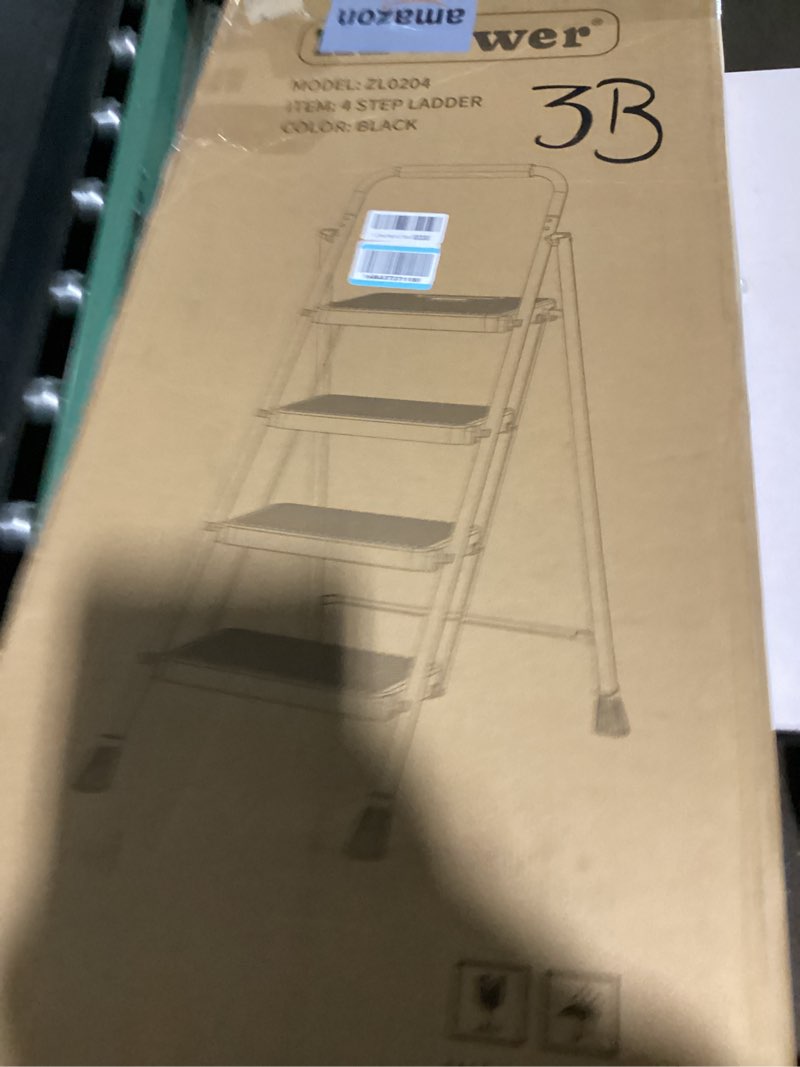 Condition photo showing As Is for hbtower step ladder, step stool foldable for adults with wide anti-slip pedal, lightweight 4 step ladders for home
