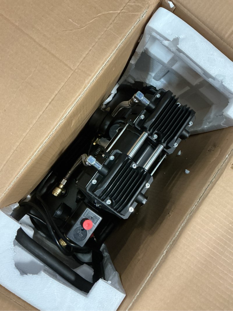 Condition photo showing Good Condition for mzb 6.4 gallon ultra quiet air compressor 110v/60hz 1.5hp 7.41cfm max 115psi steel tanks oil-free 70db noise level air compressor with wheels for spray painting, auto repair, carpentry decoration mzb-1100h-24