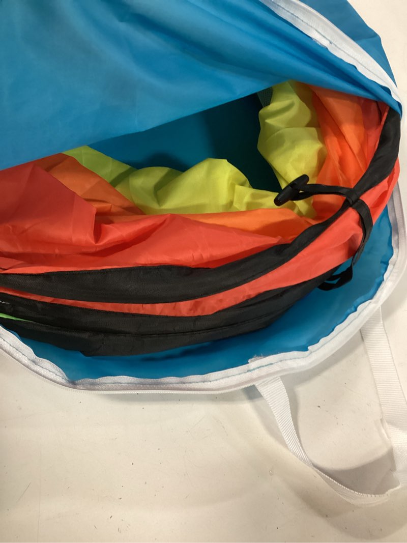 Condition photo showing Good Condition for Kids Play Tunnel Tent for Toddlers, Colorful Pop Up Crawl Tunnel Toy for Baby or Pet with Breathable Mesh, Collapsible Gift for Boy and Girl Play Tunnel Indoor and Outdoor Game Rainbow Tunnel