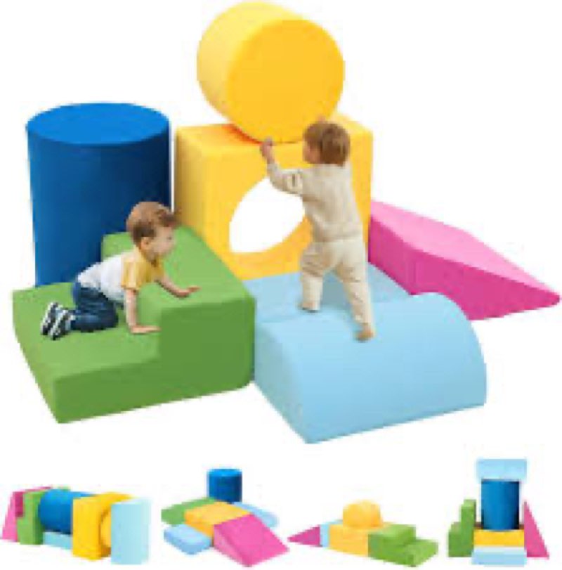 IFNOW Climbing Toys for Toddlers Indoor,7-Piece Foam Toddler Climbing Blocks Set, Colourful Soft Pla