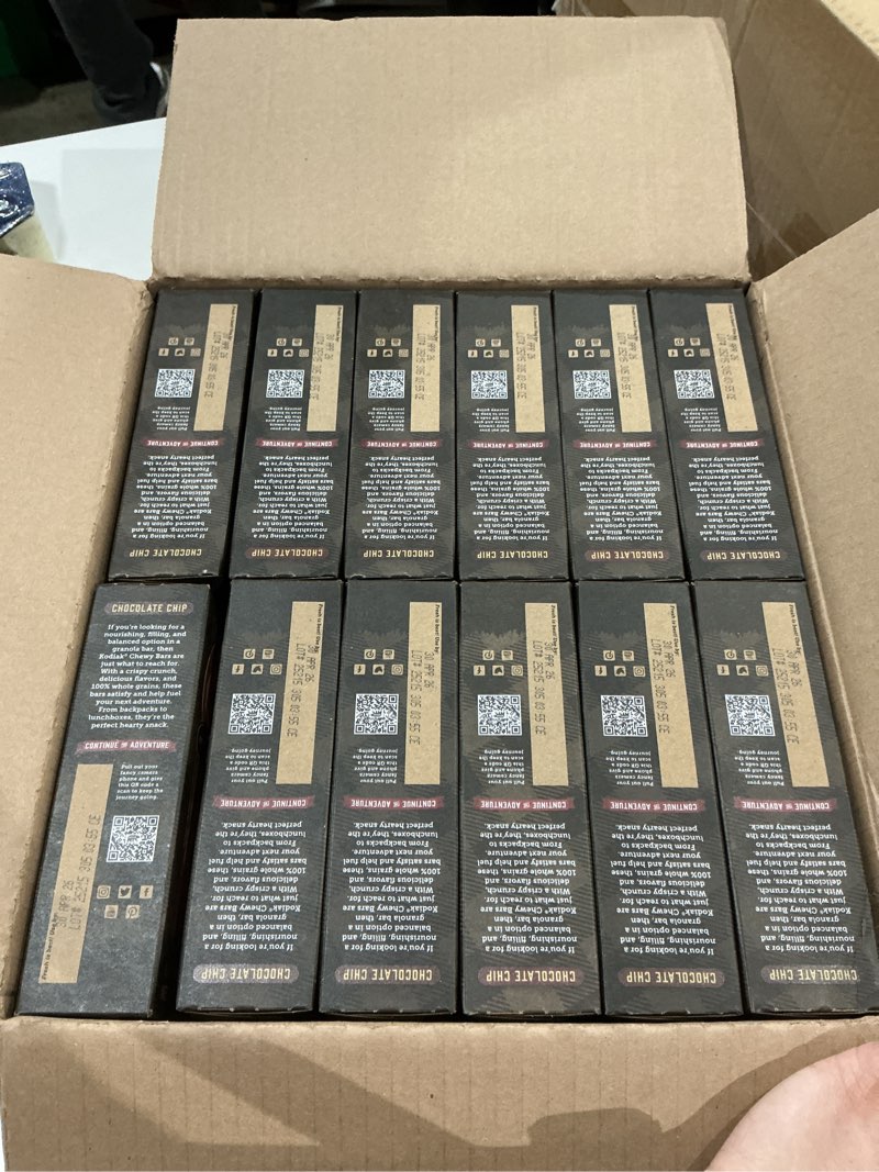 Condition photo showing Good Condition for kodiak cakes chewy granola snack bars, chocolate chip, high protein, 100% whole grains, 12 boxes with 5 bars each (60 bars total) chocolate chip 1 count (pack of 12)