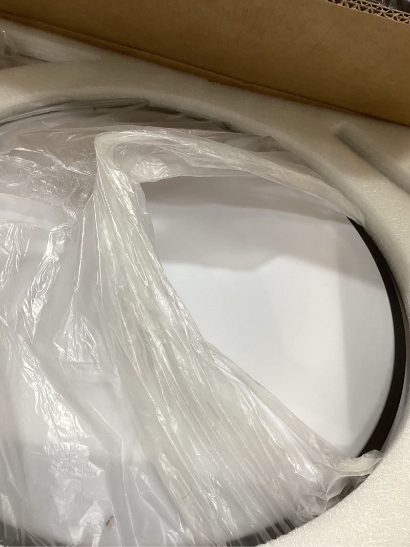 Condition photo showing New/Like New for 48 Inch Retractable Ceiling Fan with Lights and Remote,Black Fandelier Ceiling Fan with APP Control 6 Speed Dimmable LED Ceiling Fans Silent Reversible Motor for Bedroom Kitchen Living Room