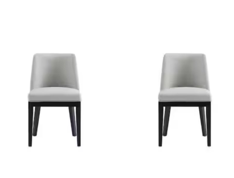 Gansevoort Modern Stone Grey Faux Leather Upholstered Dining Chair (Set of 2)