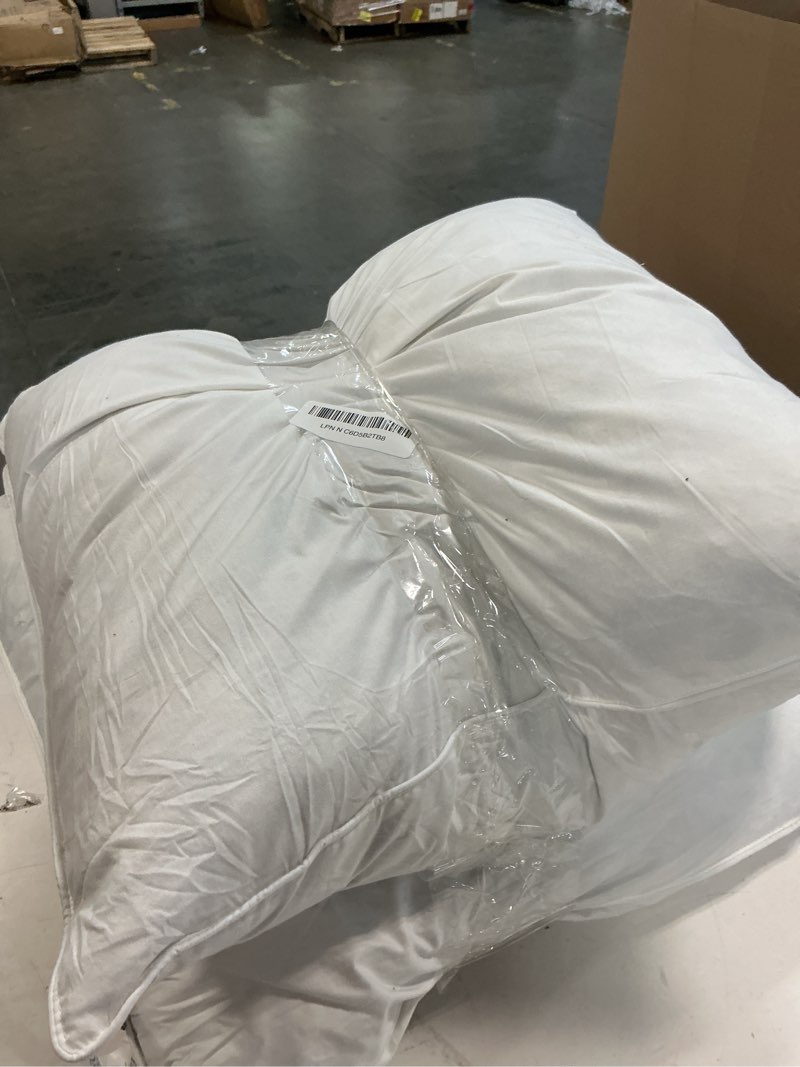 Condition photo showing New/Like New for miulee 20x20 pillow inserts, pack of 2 down feather premium throw pillows with cotton fabric for bed couch living room sofa 2 20x20 inch (pack of 2)