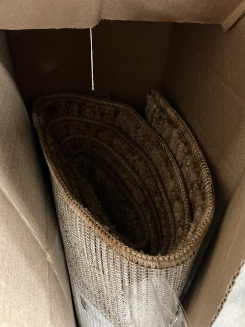 Condition photo showing As Is for loloi winston collection wit-01 earth/bone 2'-7" x 8'-0", .38" pile height, runner rug, soft, durable, non-shedding, easy clean, rug for living room earth / bone 2'7" x 8' (rectangular)
