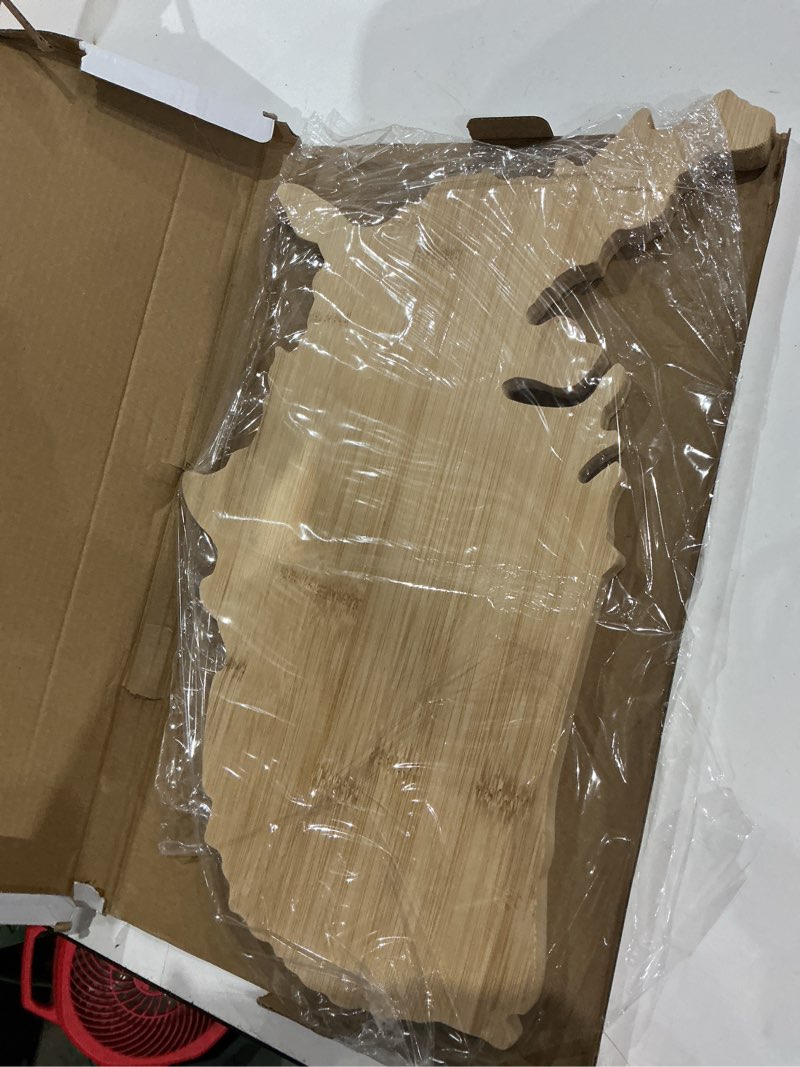 Condition photo showing New/Like New for vastigo usa 250th anniversary uv color bamboo cutting board - america 250 patriotic red white & blue serving tray, 1776-2026 usa shaped charcuterie board for july 4th parties usa 250th imprinted