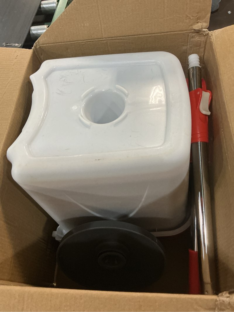 Condition photo showing As Is for clorox nesting spin mop - two-bucket system, easy fill & empty, powerful cleaning, hex design mop head, spinning handle