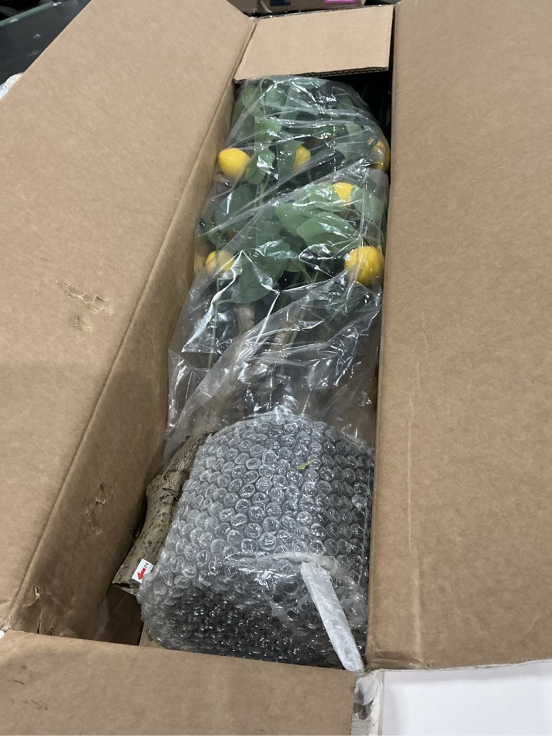Condition photo showing Good Condition for artificial lemon tree 4ft fake lemon plant in pot large fake floor plants faux trees indoor lemon decorations for home living room office