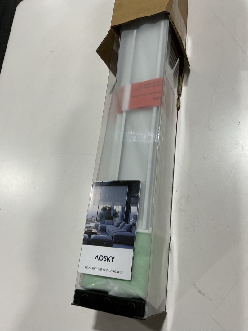 Condition photo showing Good Condition for AOSKY Cordless Zebra Blinds for Windows Pull Down Roller Window Shades Dual Layer Light Filtering Privacy for Day and Night, Free-Stop Door Shades for Home Easy to Install (16" W X 72" H, White) 16"W x 72"H White