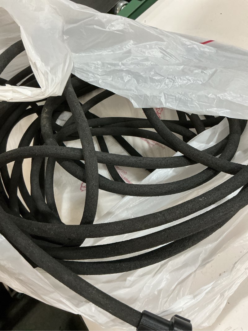 Condition photo showing As Is for 1/4 inch soaker hose tubing for drip irrigation, 100ft garden beds soaker irrigation tubing hose with various accessories rubber longer lasting drip irrigation save 70% of water for garden and yard