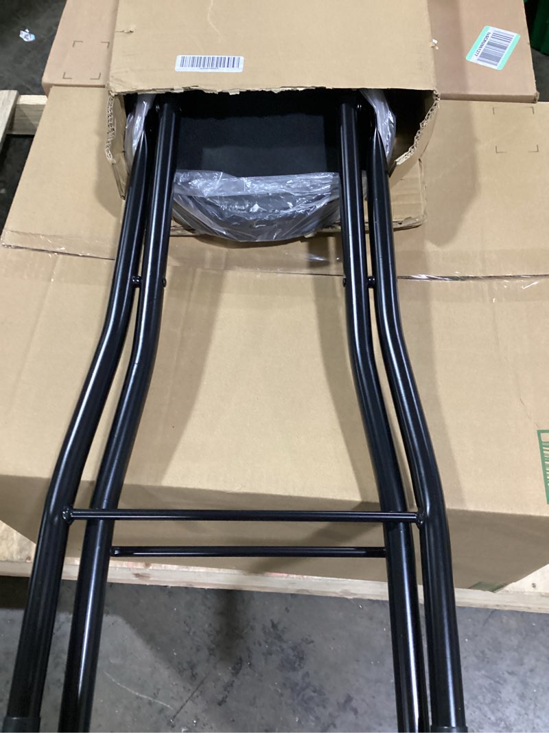 Condition photo showing Good Condition for uwear 1 pcs folding bar stool with back, tall foldable stool seat padded portable stools counter height foldable stools chairs collapsible stool for adults kitchen island (black)