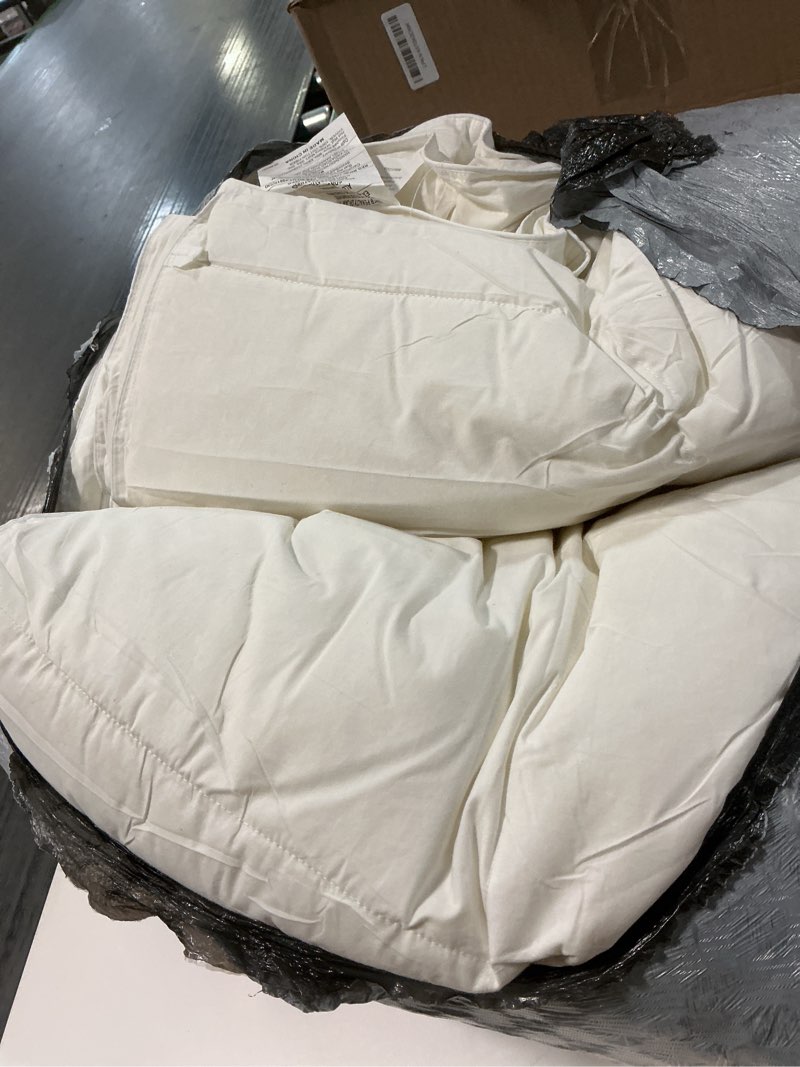 Condition photo showing As Is for Cosybay Queen Size Feather Down Fiber Comforter - Ultra Fluffy 100% Cotton Duvet Insert, All Season Hotel Luxury Bedding with Corner Tabs, 90"x90" White Queen White/All Season