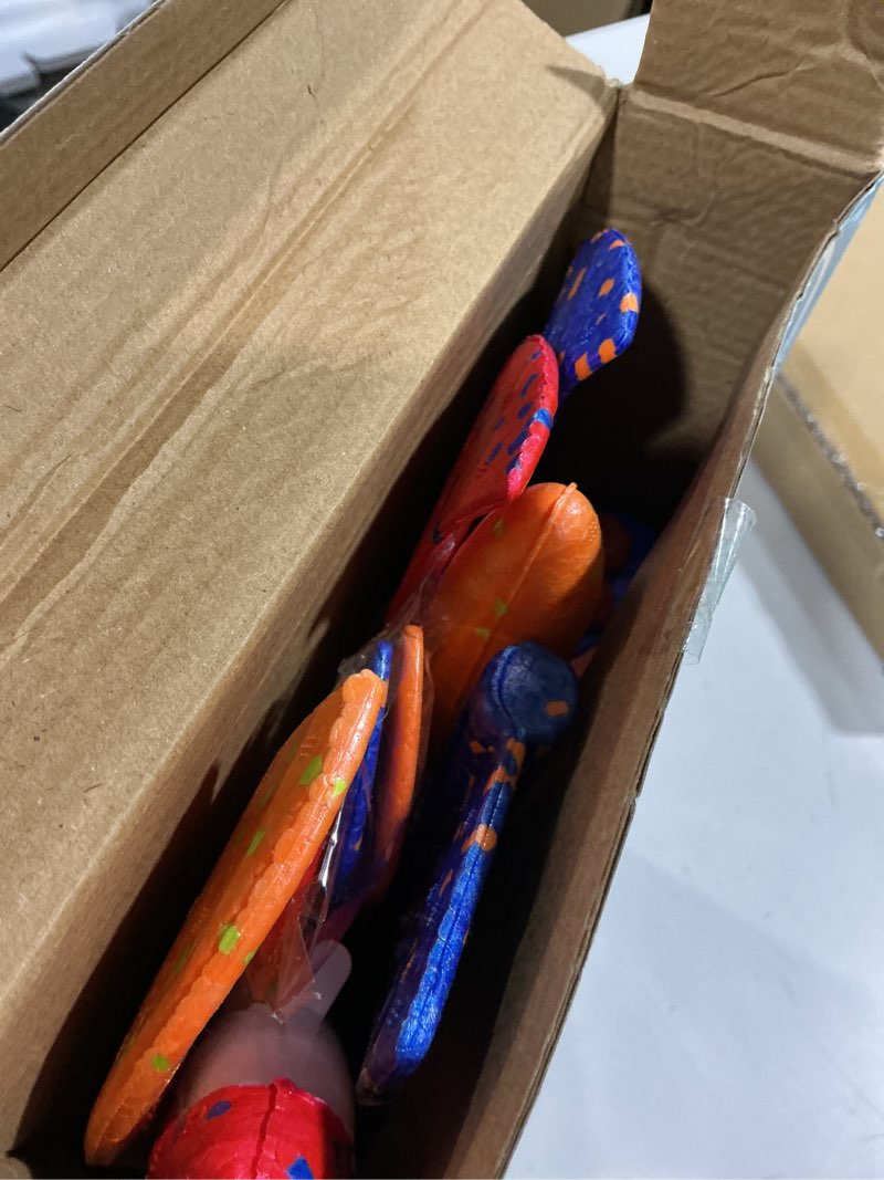 Condition photo showing As Is for 3 pack foam airplane launcher toy with 3 diy stickers, 12.6" glider led plane, catapult plane boy toys, outdoor sport flying toys for kids birthday gifts for 4 5 6 7 8 9 10 11 12 year old boys girls red&orange&blue