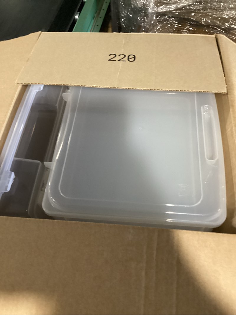 Condition photo showing Good Condition for iris usa portable board game organizer plastic project storage case box with snap-tight latch, 6-pack, fits 8.5" x 11" papers, clear