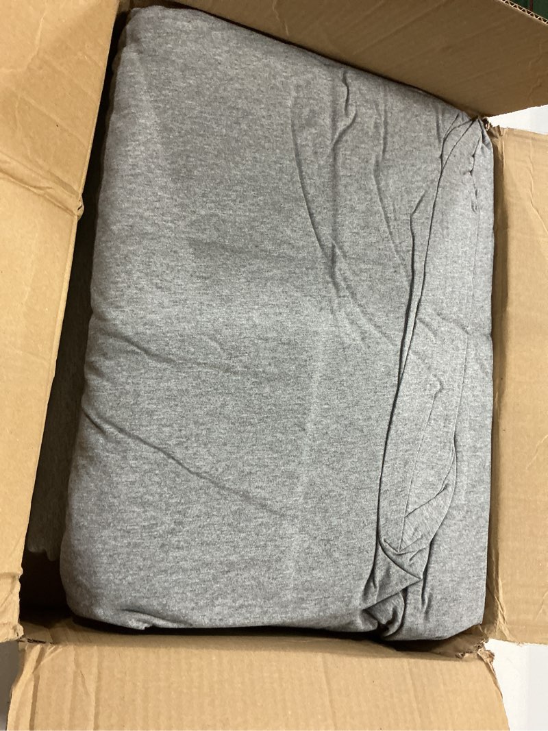 Condition photo showing As Is for organic jersey sheet set, cal king, heather grey
