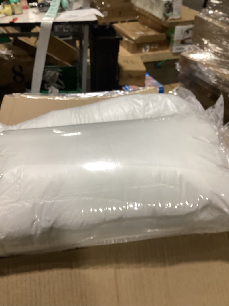 Condition photo showing As Is for miulee throw pillows inserts, pack of 4 22x22 inch 100% virgin fiber filling bed couch pillows
