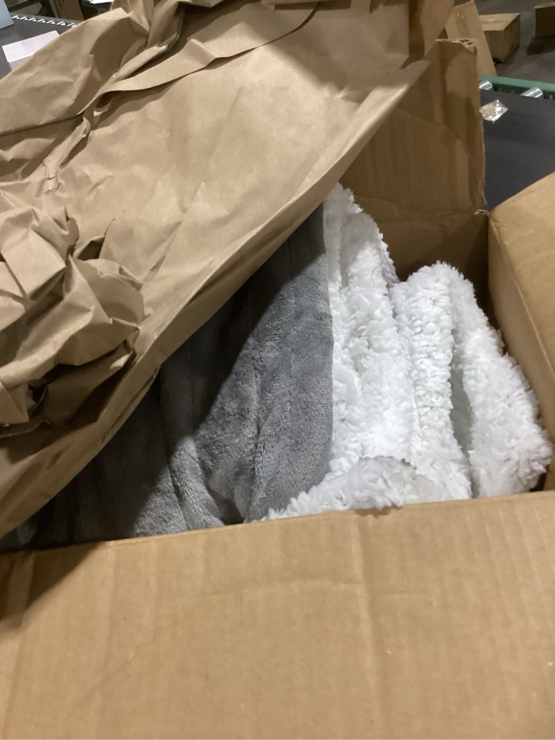 Condition photo showing Good Condition for Westinghouse Heated Blanket Twin Size, Soft Flannel to Sherpa Electric Blanket with 10 Heating Levels, 12 Hours Auto Off, Fast Heating, Machine Washable, 62x84 Inch, Light Grey Light Grey Twin Size 62*84"