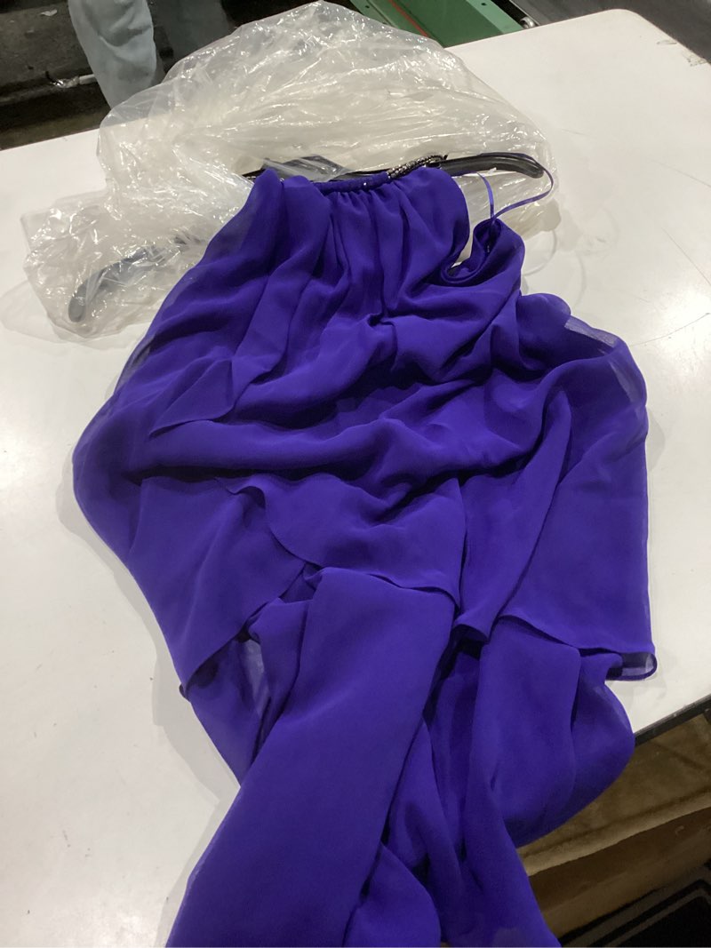 Condition photo showing New/Like New for S.L. Fashions Womens Short Beaded Halter Neck Cocktail Gown, Wedding Guest, Party Dress, (Petite and Regular Sizes) 12 Iris