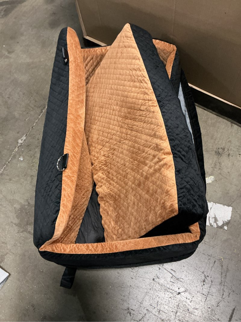 Condition photo showing As Is for vivifying dog car seat for back seat, booster travel bed for medium large dogs or 2 small dogs, 4" raised foam cushion, safety leash &washable cover, soft dog booster seat for cars, trucks & suvs