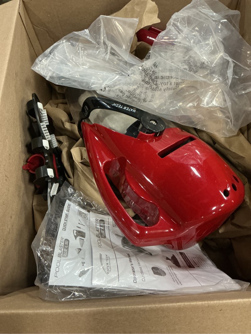 Condition photo showing As Is for pool blaster pulse xl 350 inground & above ground pool vacuum - american-engineered cordless hoseless vac with auto-start & xl debris chamber - rechargeable cleaner with 10.5" head & 60 min runtime