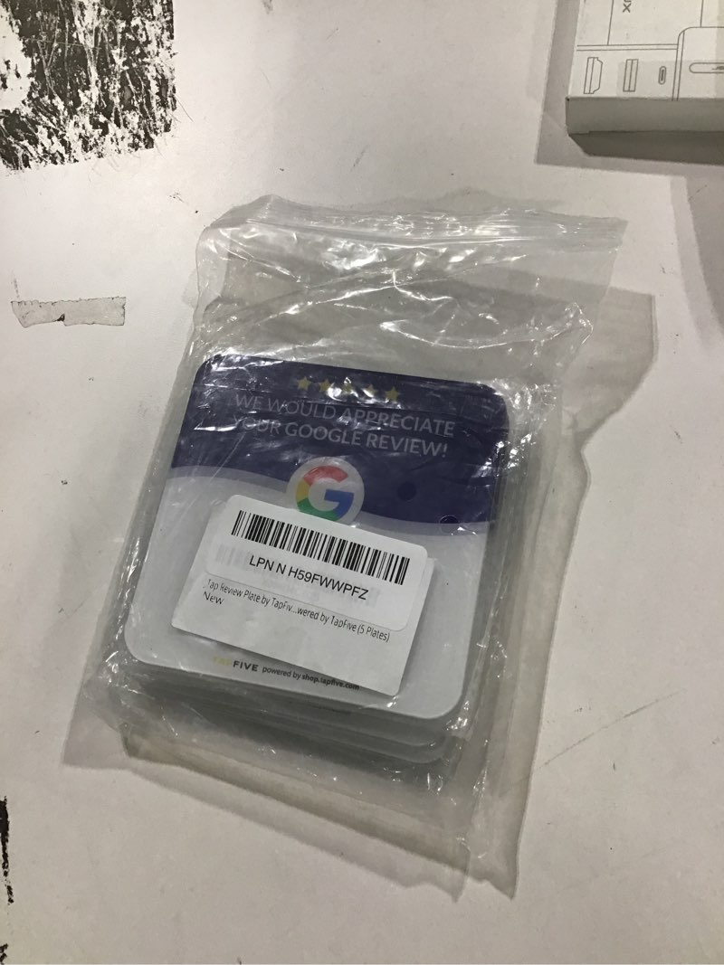 Tap Google Review Plate (5-Pack) by TapFive - Tap for Instant Reviews - All Phones Compatible - Reus