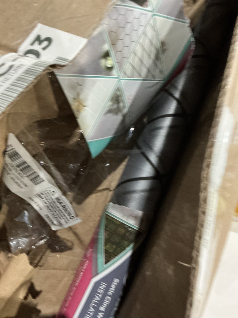 Condition photo showing Good Condition for velimax frosted black lattice window film static cling window privacy films decorative glass vinyl film for windows removable sun blocking anti-uv 23.6x118 inches 23.6"x118" (60x300cm)