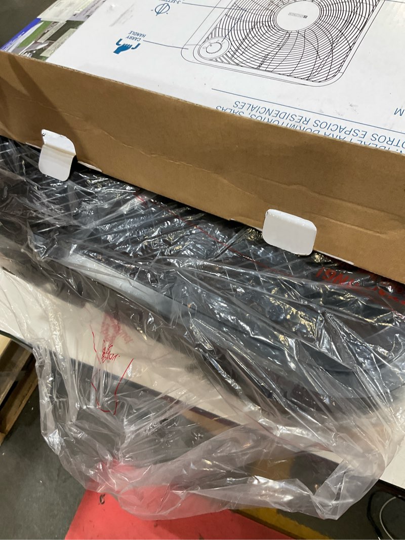 Condition photo showing As Is for utilitech 20-in 120-volt 3-speed high velocity indoor black box fan