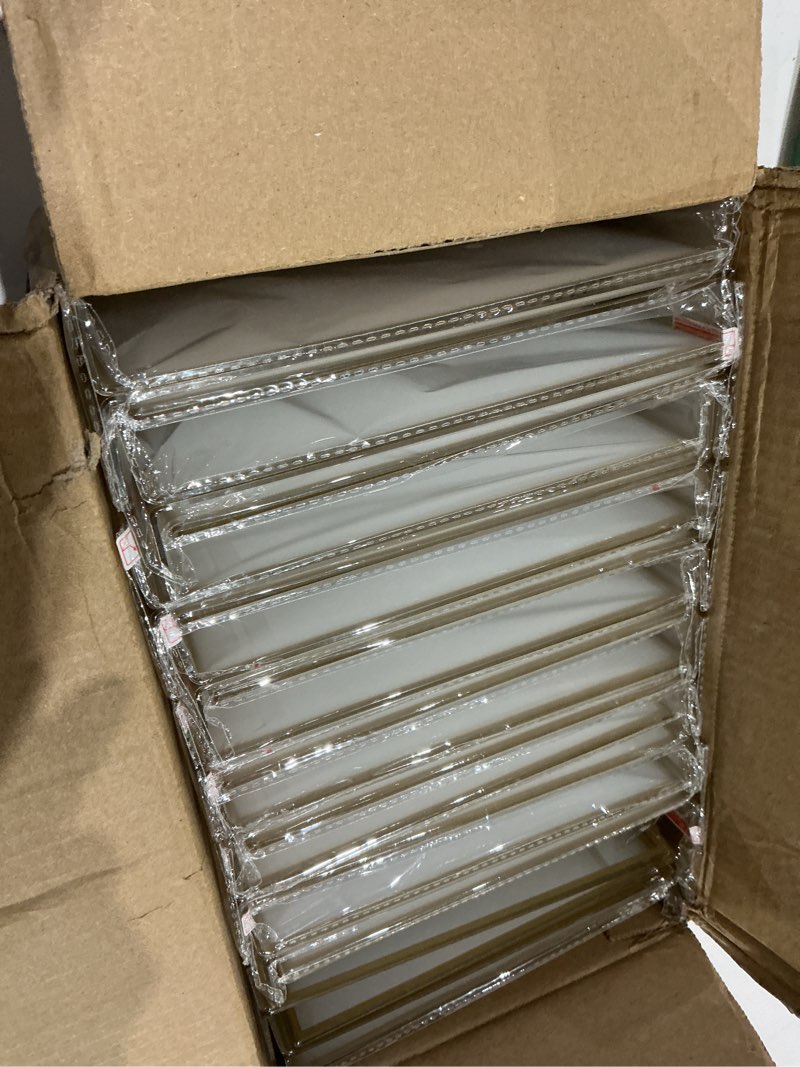 Condition photo showing Good Condition for 20 pack gold acrylic sign holders 5x7 inch, double sided vertical stand clear picture frames, table menu display holders for wedding table numbers, restaurant signs, event and office photos 20 pack 5×7 inch-gold-vertical