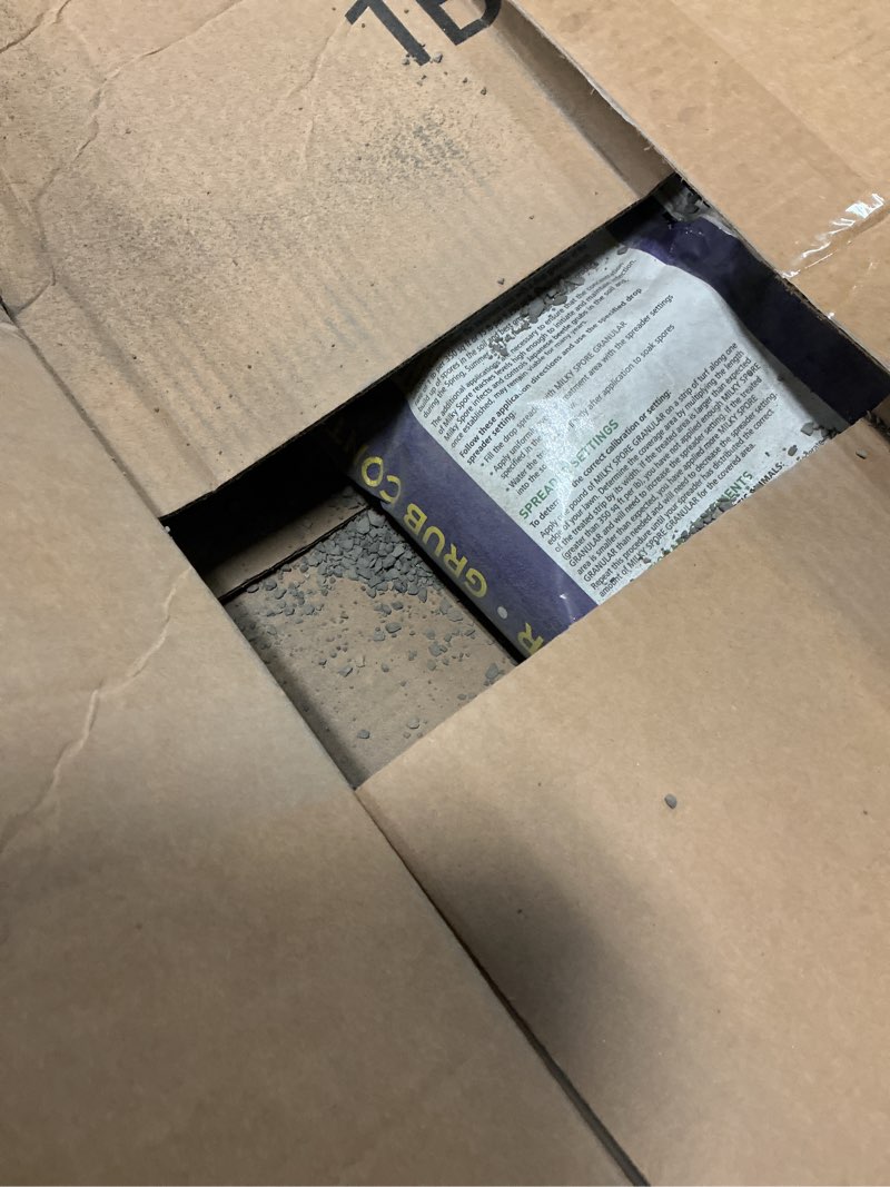 Condition photo showing As Is for st. gabriel organics - 15 pound milky spore granular natural japanese beetle grub control and repellent for lawn and garden care 15lbs - single
