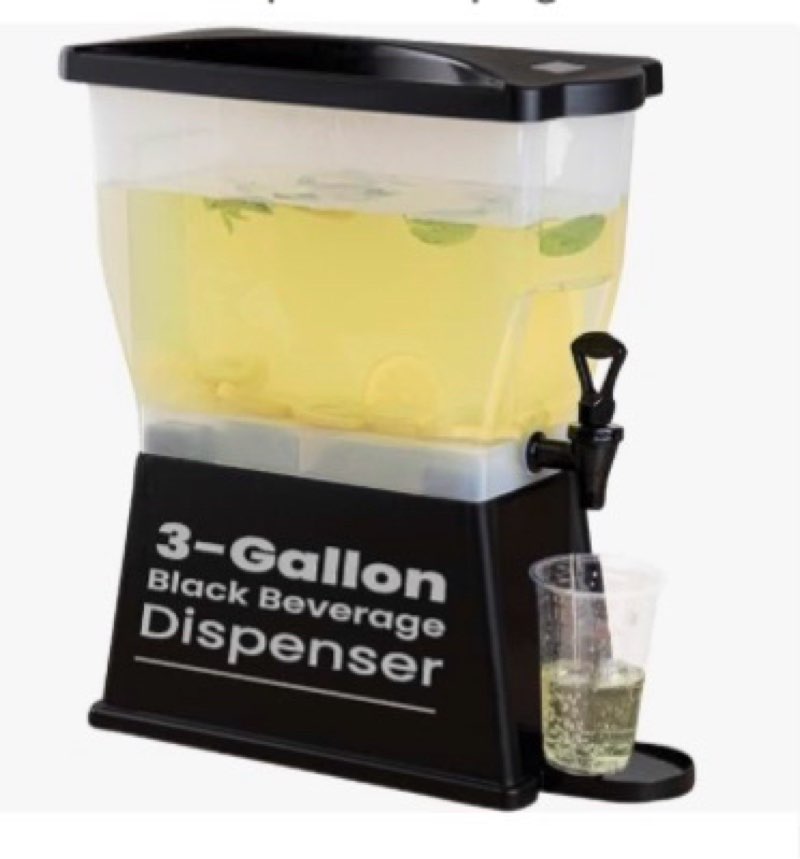 Restaurantware Bev Tek 3 Gallon Drink Dispenser 1 Dishwashable Beverage Dispenser - Detachable Tank 