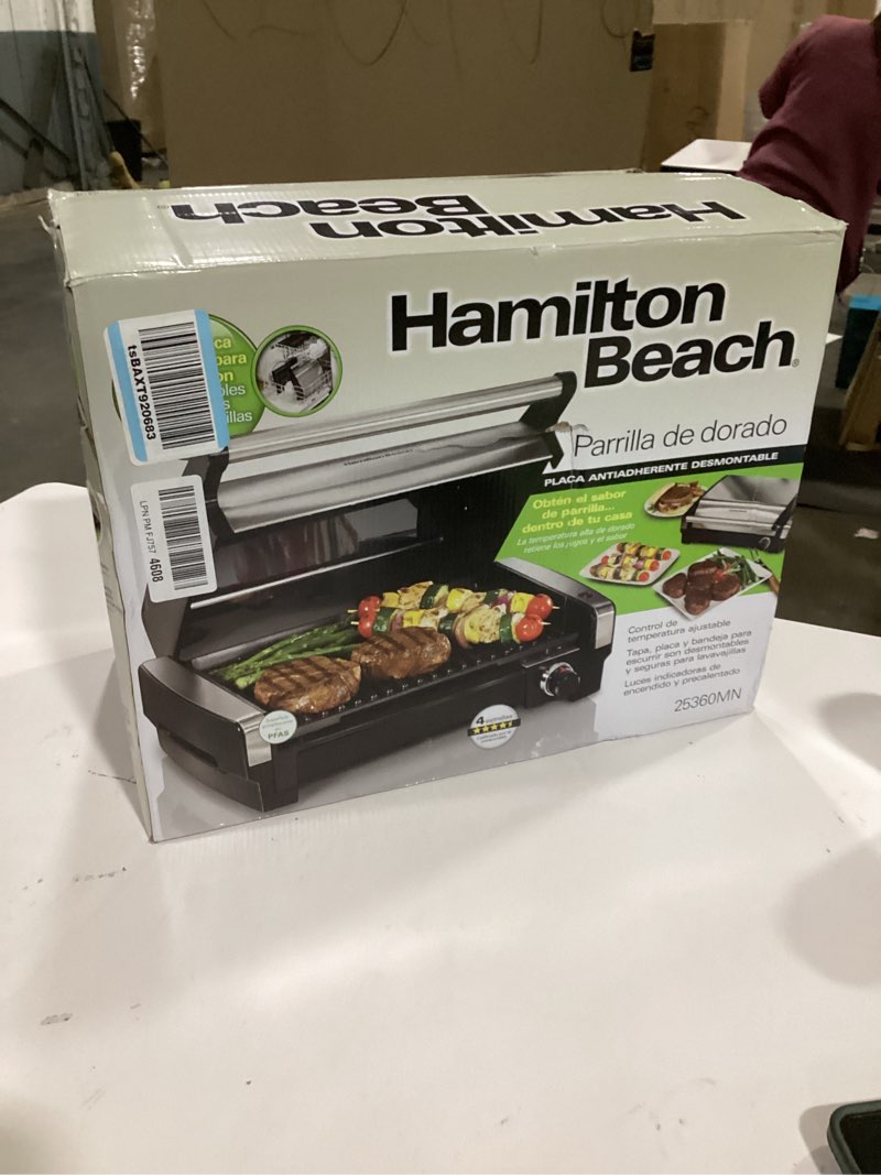 Condition photo showing Good Condition for Hamilton Beach ® 25360G Searing Grill nonstick cooking plate  stainless steel