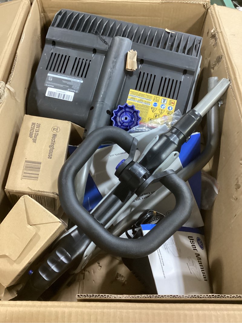 Condition photo showing As Is for Westinghouse WSnow13S 20V Cordless Electric Snow Shovel Kit, 13-inches Wide, 20V 4Ah Battery Include