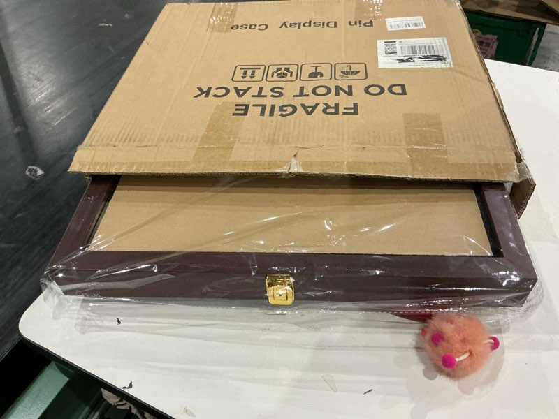 Condition photo showing New/Like New for verani pin display case 14x19 pin collection display box military medal display frame with uv protection acrylic door for beach tags jewelry insignia ribbons patches insignia ribbons sport pins 14x19 - mahogany