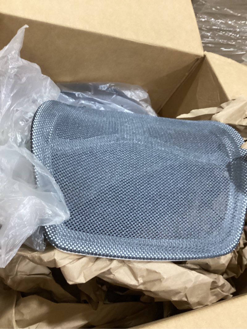 Condition photo showing Good Condition for urban lifestyle computer office rolling swivel task desk chair with mesh backrest and caster wheels, grey with white legs