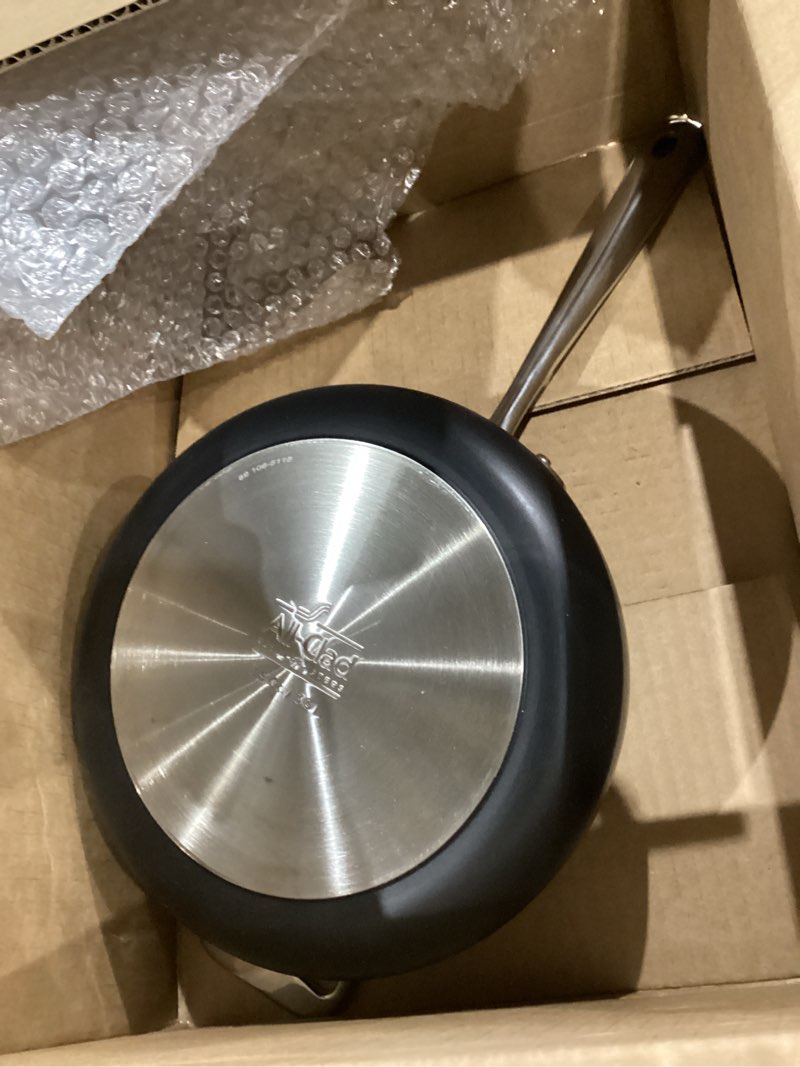 Condition photo showing As Is for All-Clad HA1 Hard Anodized Nonstick Sauce Pan 3.5 Quart Induction Oven Safe 350F Pots and Pans, Cookware Black 3.5 Quarts Black